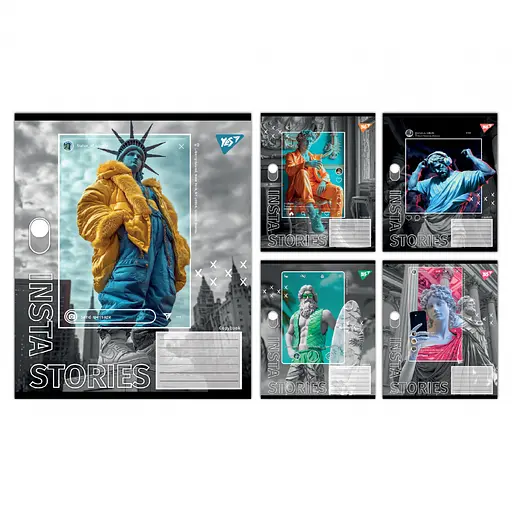 Тетради ученические 60 листов линия Yes Insta Storys, 10 шт. в упаковке