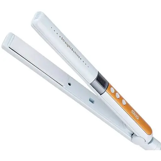 Випрямляч для волосся DSP-10022 керамічний 45 Вт Білий з помаранчевим - фото 1
