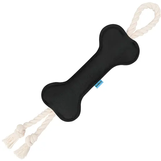 Игрушка для собак Barksi Косточка с канатом S черная - фото 1
