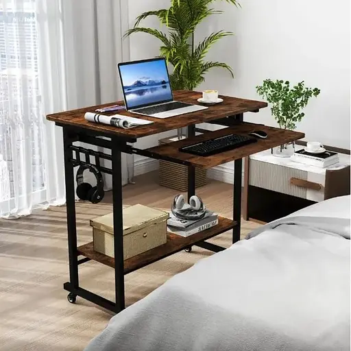 Компьютерный стол Costway Otto с выдвижной подставкой для клавиатуры - фото 2