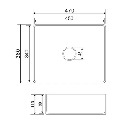 Умивальник Omnires Pasadena 36x47 white PASADENA470BP, Білий - фото 2