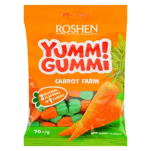 Цукерки Roshen Yummi Gummi Carrot Farm желейні 70 г (937103)
