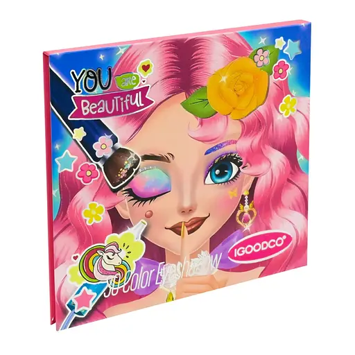 Дитяча палетка тіней для повік Igoodco IG3125, 30 кольорів, з пензликом - фото 1