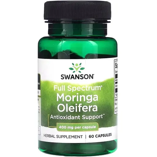 Лист моринги масличной Swanson Moringa Oleifera 400 mg Full Spectrum 60 капсул - фото 1
