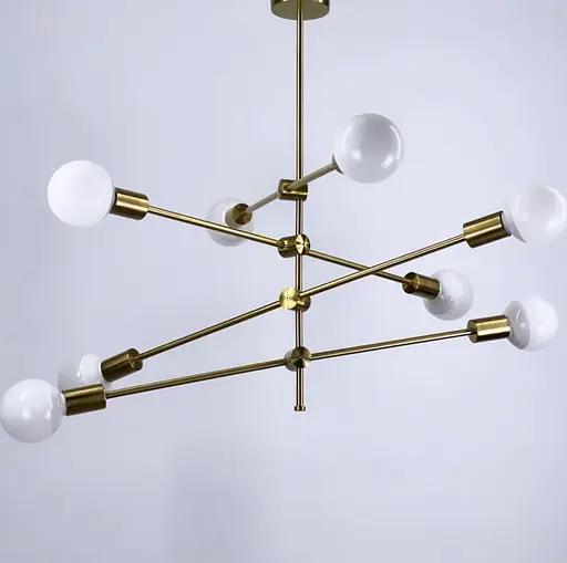 Світильник без плафонів на 8 патронів з цоколем Е27 в корпусі латунь Line.F MD 2011/8 - фото 2