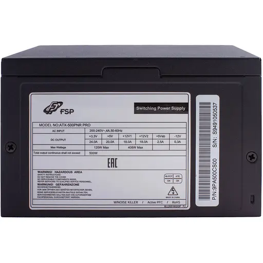 БЖ 500W FSP ATX-500W PNR PRO 120mm silent fan, Retail Box