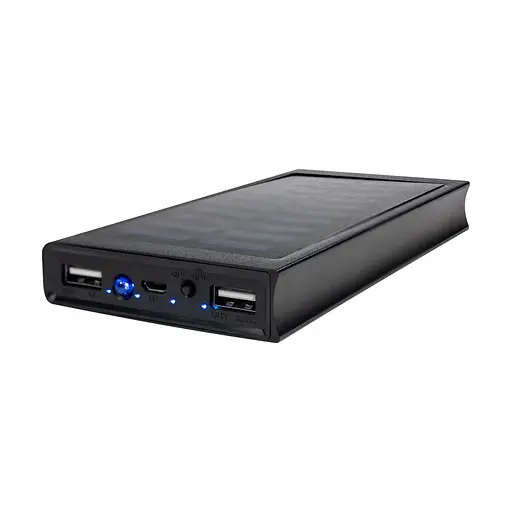 Повербанк з сонячною панеллю 20000mAh Power Bank Kraft KPB-1020SLIM Black LED-ліхтар (43-00063) - фото 4