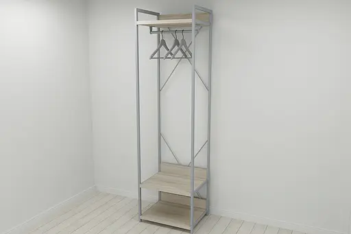 Шафа Гардероб Уні секція 1 серії Конект Ferrum-decor 220x60x50см Сірий метал ДСП Дуб Сонома 32 мм (FRD-104505) - фото 9