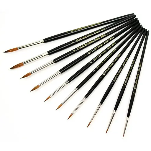 Пензель колонок круглий Classic 3007R №000 коротка ручка Kolos