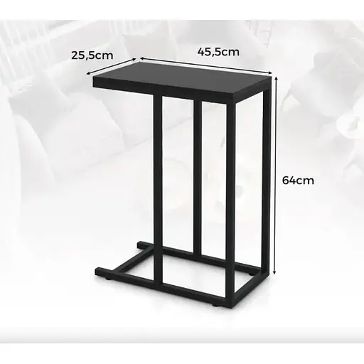 Журнальний столик Costway Vittsjo приставний в стилі Loft чорний - фото 6