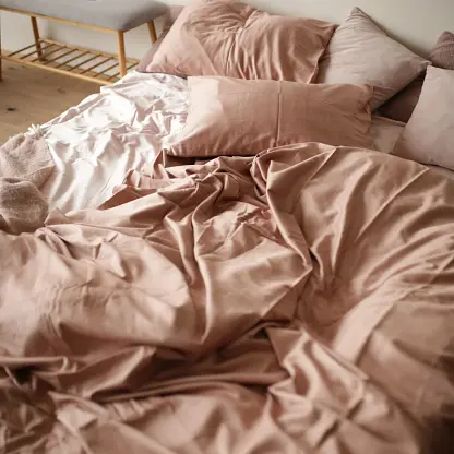 Комплект постельного белья сатин 100% хлопок персиковый Peach - двухспальный - фото 3