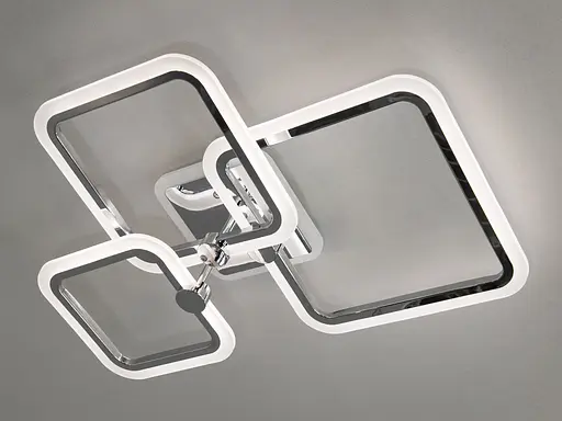 Світлодіодна люстра під стелю з пультом, димером, підсвіткою,65W, хром - фото 3