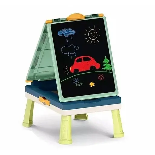 Дитячий двосторонній мольберт Art Kids "Веселі забавки" маркер, крейда, губка Зелений