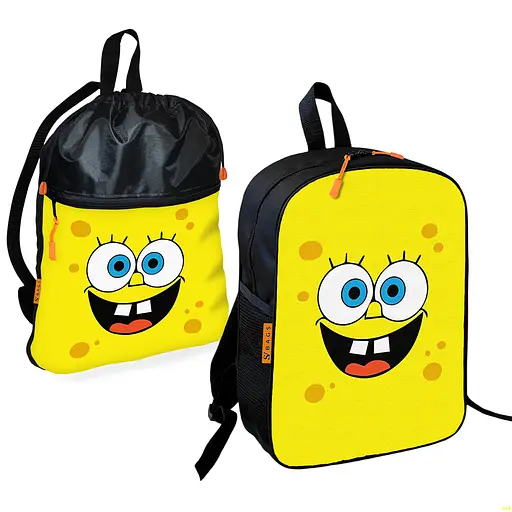 Шкільний рюкзак дитячий Губка Боб + Сумка для взуття спортивної форми рюкзак-мішок для хлопчика (01683)