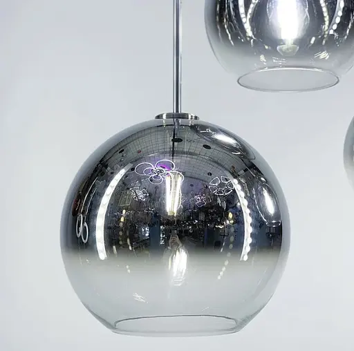 Серія підвісних світильників з глянцевим плафоном з хромованим напиленням | Арт. 05111 Chrome | Line F - фото 5