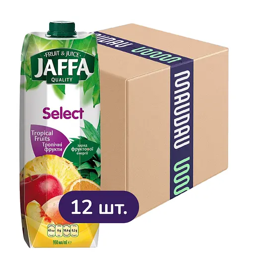 Упаковка нектара Jaffa Тропические фрукты Мультифруктовый 11.4 л (950 мл х 12 шт.)