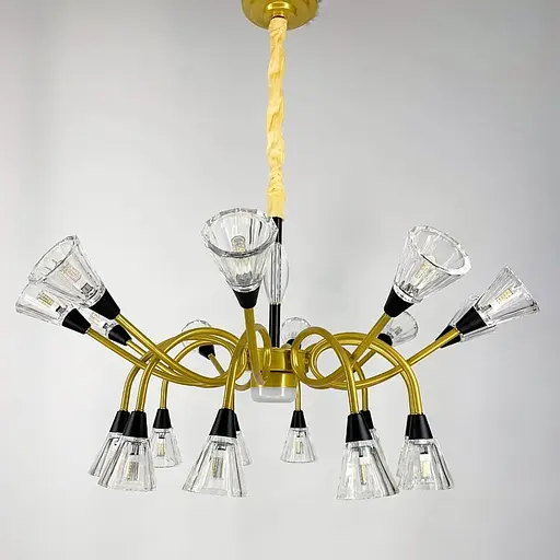 Незвична золотиста люстра із закрученими ріжками Line.F H 9866/10+10 - фото 6