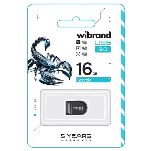 Flash Wibrand USB 2.0 Scorpio 16Gb Black - фото 2