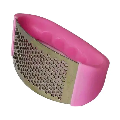 Пресс для чеснока из нержавеющей стали с пластиковой ручкой чесночница, Kitchen Master Розовый 84758 - фото 1