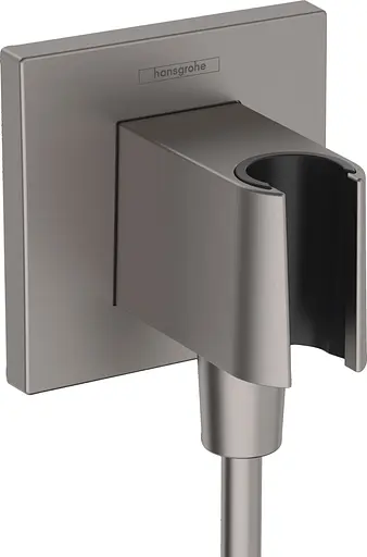 Шланговое подсоединение Hansgrohe FixFit Porter E с держателем Brushed Black хром 26889340, Шлифованный черный хром - фото 1