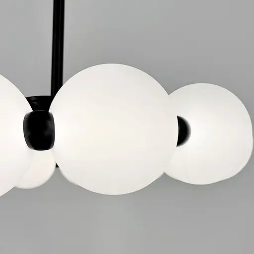 Потолочная черная люстра в виде кольца из полимерных шариков Ø 50 см Line F | Ст. 993-510 BK D120 - фото 2