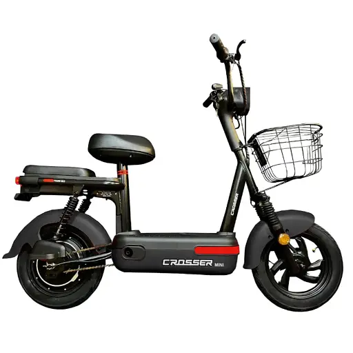 Электроскутер двухместный Crosser Mini +Pas-система Черный - фото 1