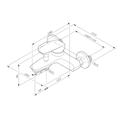 Смеситель для ванны AM.PM Tender F45E10000 Хром - фото 4