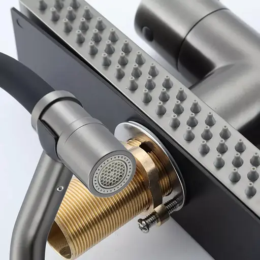 Смеситель для кухни с водопадом гибкий излив Gungray Gappo G4098-9 Графитовый хром - фото 5