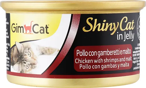 Влажный корм для кошек GimCat ShinyCat in Jelly с курицей, креветками и мальтом 70 г - фото 6