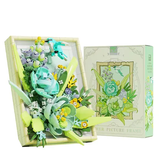 Конструктор квіти  MJI набір квіти в рамці  Магія кольору букет квітів  728 деталей - фото 2