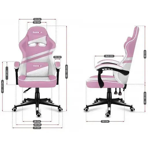 Комп'ютерне крісло Huzaro Force 4.4 Pink (тканина) - фото 7