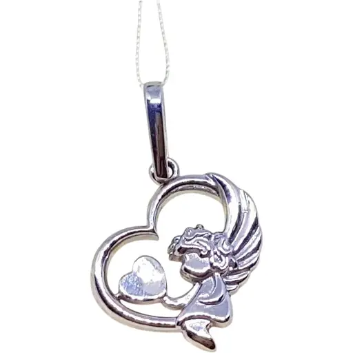 Серебряная подвеска Лазурит Вляюленный ангелочек. 39214р