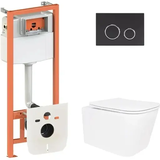 Набір Q-tap Nest 4 в 1 підвісний унітаз Crow Ultra Quiet 520x360x290 + комплект інсталяції QT05335172W48193 - фото 1