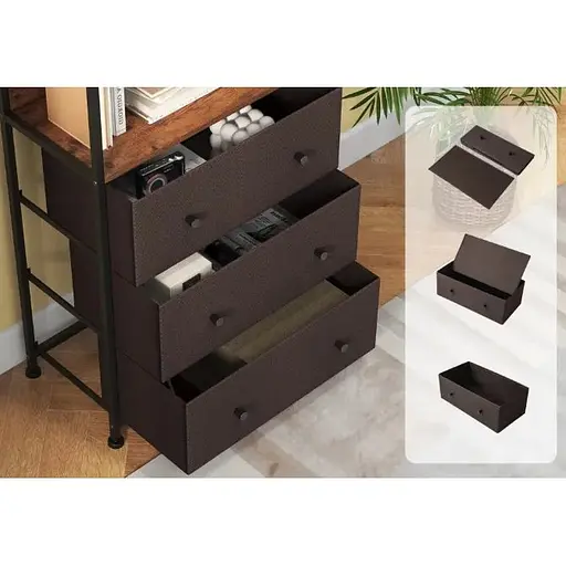 Стелаж Costway Skiff із текстильними ящиками в стилі Loft - фото 8