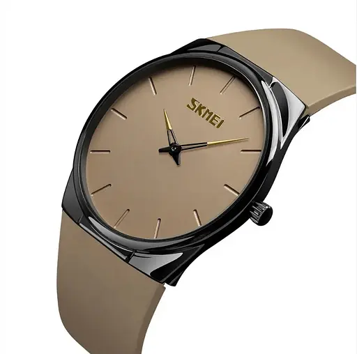 Наручний класичний годинник Skmei 1601S коричневий