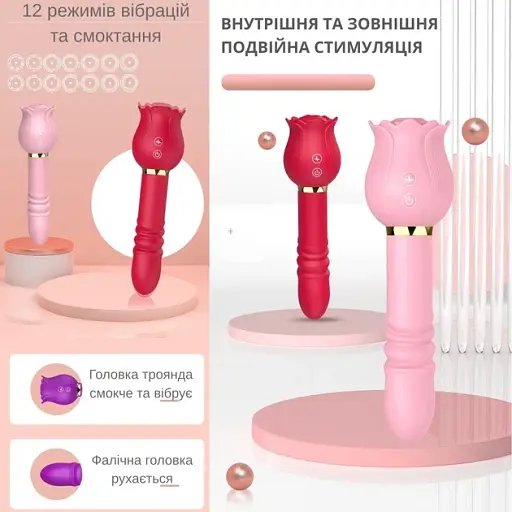 Вибратор I’MCUM Secret Rose Красный (IM-KXY262) - фото 4