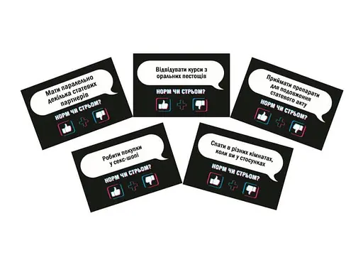 Настільна гра PlayRoom Норм чи Стрьом Крінж чи База (укр.) (ВР_НЧС) - фото 5