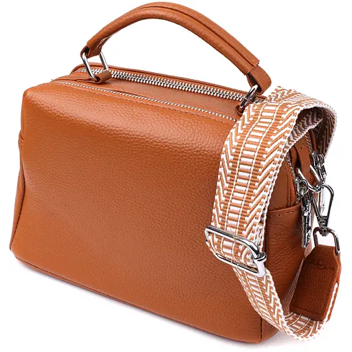 Женская сумка Vintage из натуральной кожи с двойным внутренним пространством 22.5х14х9.5 см sum0027587 - фото 2