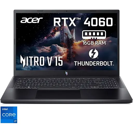 Ігровий ноутбук Acer Nitro V 15 ANV15-51-778C i7-13620H 49GHz, Full-HD, IPS, 16GB DDR5, 512GB, RTX 4060 8GB, Без