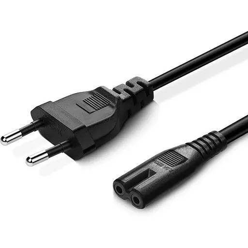 Кабель питания от сети PC-184, черный, 1.5 м, GTL, CEE 7/16 - IEC C7, 2x0.5 мм² (GTLPC18415BK) - фото 1