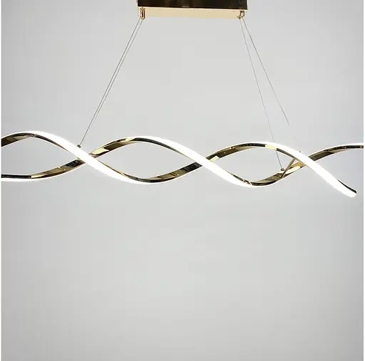 Видовжена люстра Gemo Led у золотому корпусі у двох розмірах Line.F Довжина 120 см - фото 3