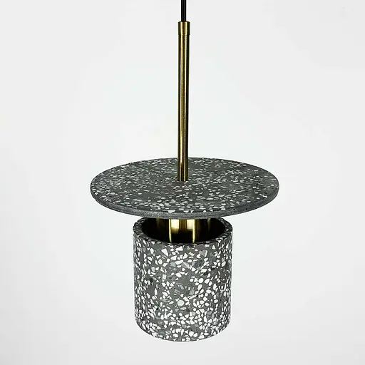 Підвіс Terrazzo Cylinder із сірим бетонним плафоном 20 см в стилі Ар-деко Line.F MJ 162-200 BK - фото 4