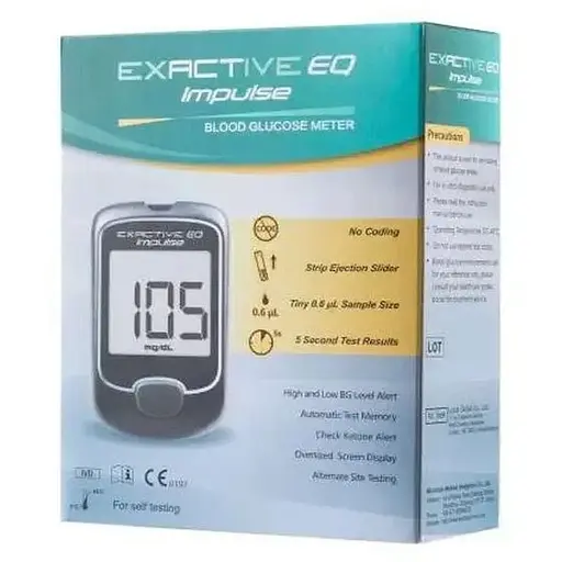 Монітор рівня глюкози в крові, набір для тестування на діабет, тест-смужки EXACTIVE EQ IMPULS