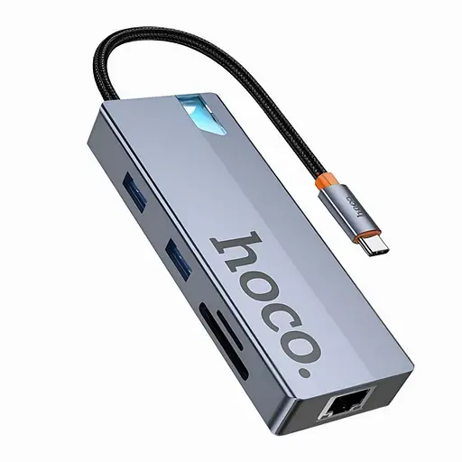 Перехідник Hoco Hub HB52 підтримка швидкої зарядки до 100W через Type-C PD - фото 2