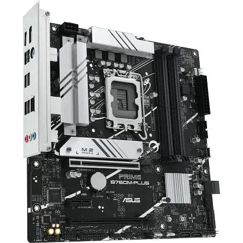 Материнская плата Asus Prime LGA1700, B760M-PLUS, B760, 4xDDR5, Int.Video (CPU), 4xSATA3, 2xM.2, 2xPCI-E 4.0 x16, 1xPCI-E 4.0 x1, Realtek 7.1, Realtek 2.5Gb, 4xUSB3.2/7xUSB2.0, HDMI/DP, MicroATX - фото 3