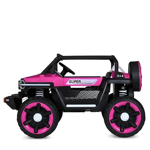 Електромобіль дитячий Bambi Джип Racer M 5824EBLR-8 одномісний 24V 4 мотори з пультом EVA-колеса шкіряне сидіння рожевий - фото 3