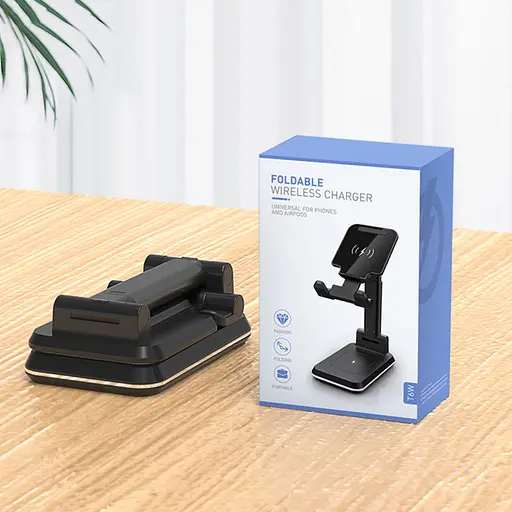 Бездротова док-станція 3в1 T6 3in1 15W+15W чорна - фото 9