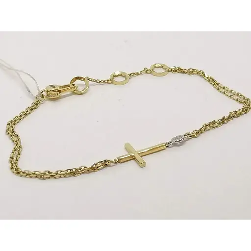 Золотой браслет Харьковская ювелирная фабрика Харьковская ювелирная фабрика с фианитами. 700151\1-БР.ЕВРО 19,5 - фото 2