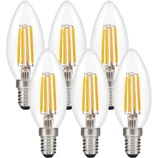 Світлодіодна лампа для свічок GreeHse E14 для люстри, світлодіодна лампа розжарювання E14 4 Вт, 2700 K Тепла біла