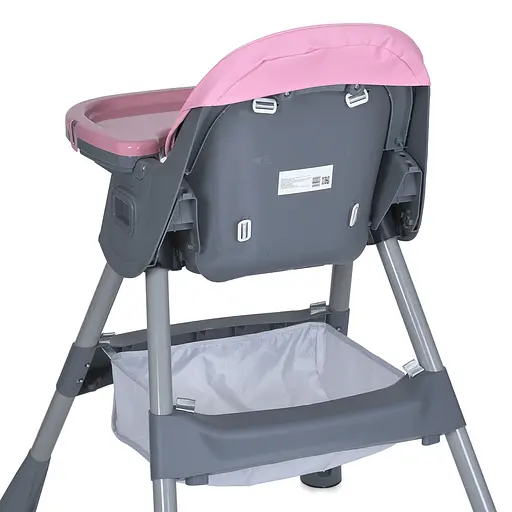 Стульчик для кормления Bambi M 5722 Lilac с корзиной для игрушек и чехлом из мягкой экокожи, розовый - фото 7